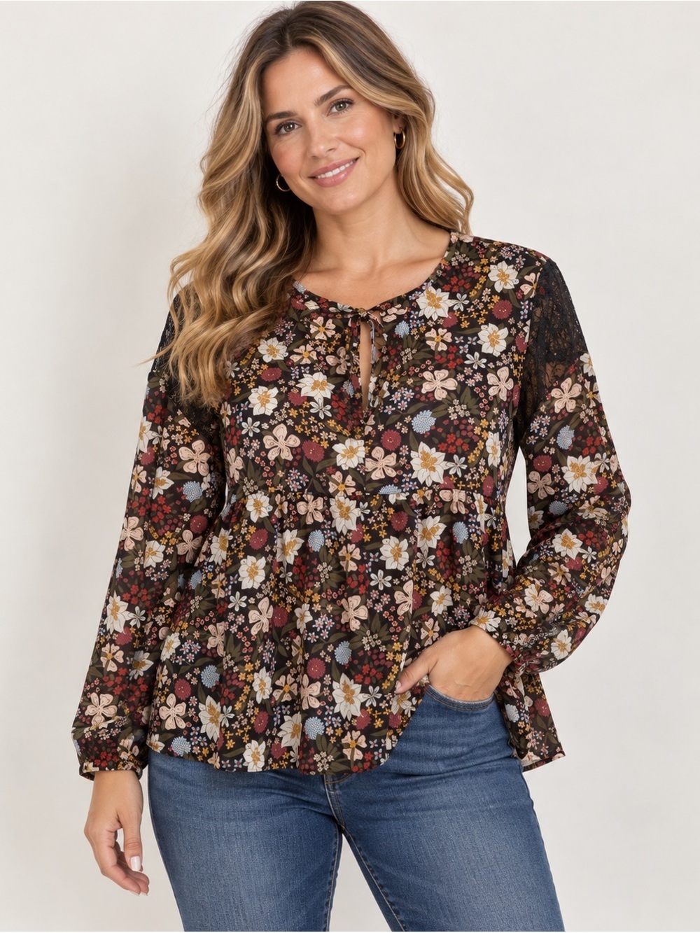 BCBGeneration Multicolor Floral Blouse Size Medium